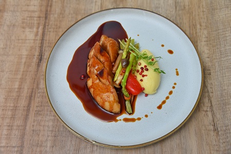 Glazed vegan main course